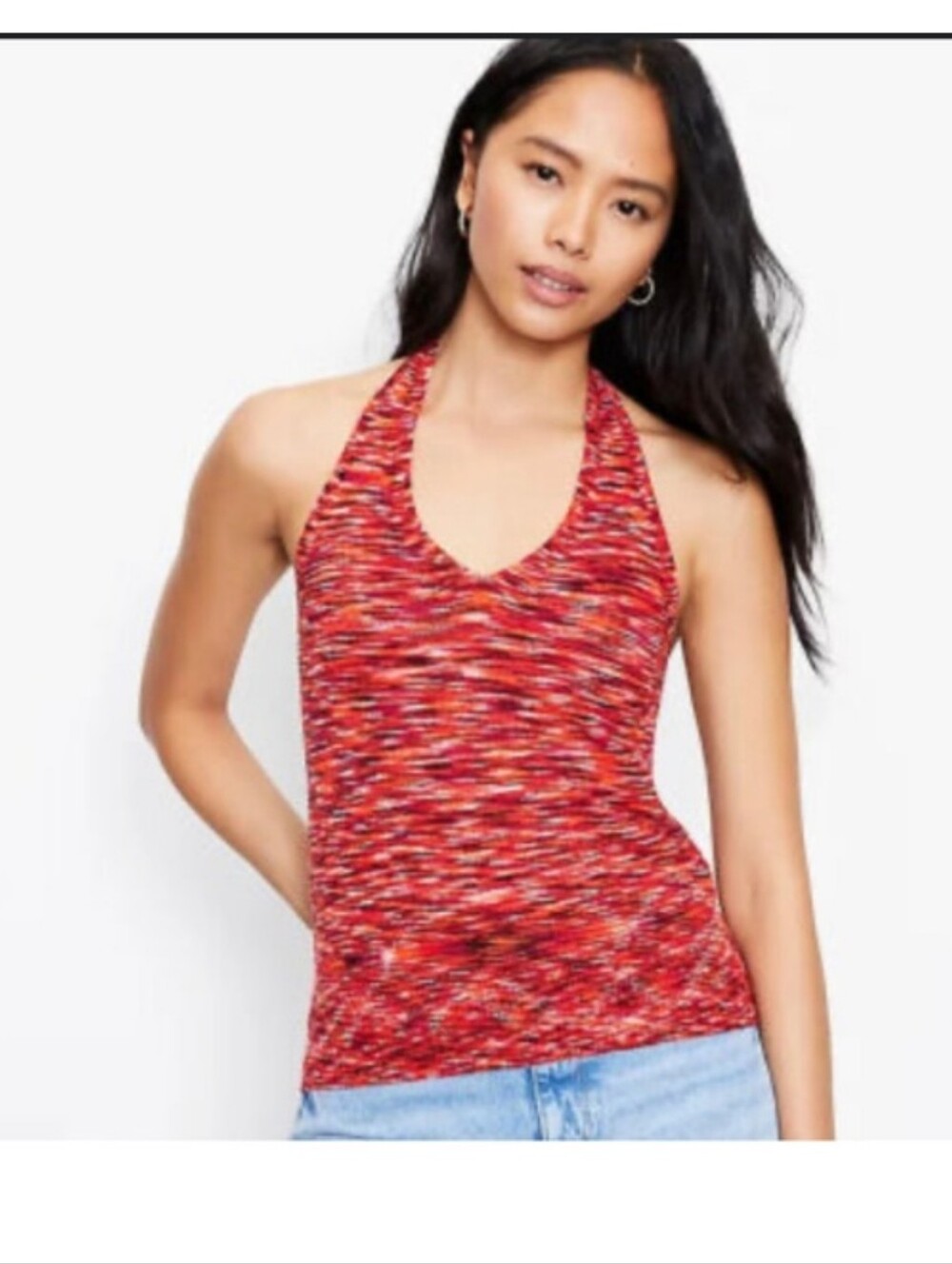 LOFT Red Halter Tank Top